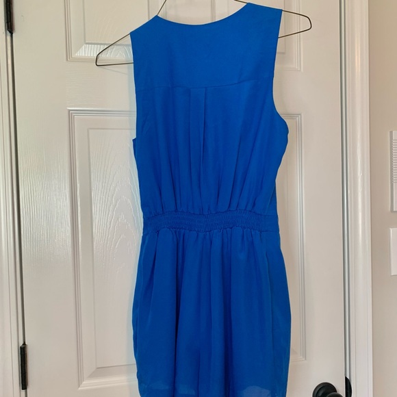Express Outlet Ruffle Romper in Royal Blue, Sz 6 - Picture 9 of 14